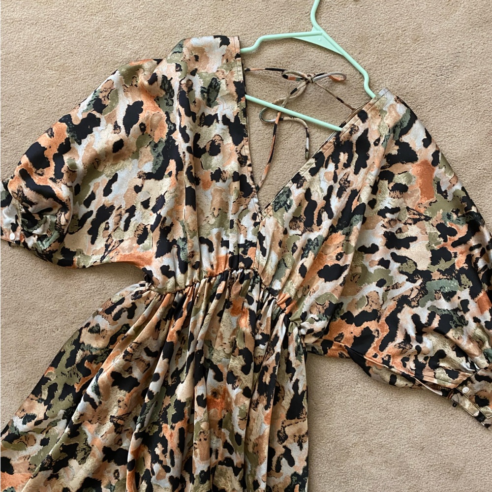 Patterned Multi Colored Mini Dress - image 2